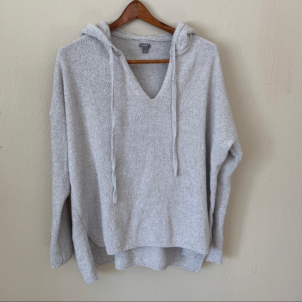 Aerie Soft Grey Chenille Pullover Hoodie sz S